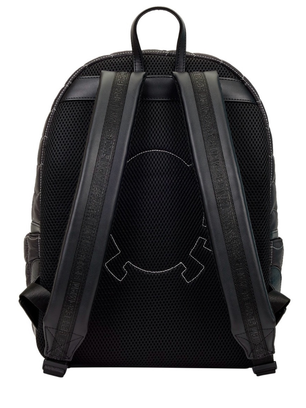 Spider-Man Black & White Suit Cosplay Quilted Full-Size Backpack NWT - Picture 3 of 5